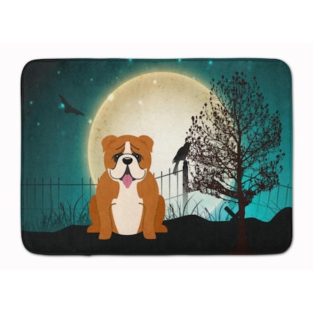 Carolines Treasures Halloween English Bulldog Red and White Machine Washable Memory Foam Mat BB2310RUG